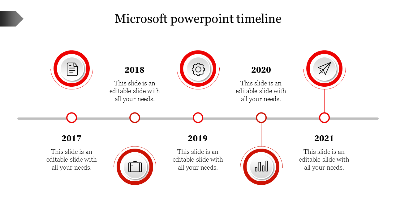 microsoft powerpoint timeline-Red